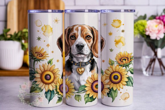 Beagle Dog Sunflower Watercolor Design 2 Review