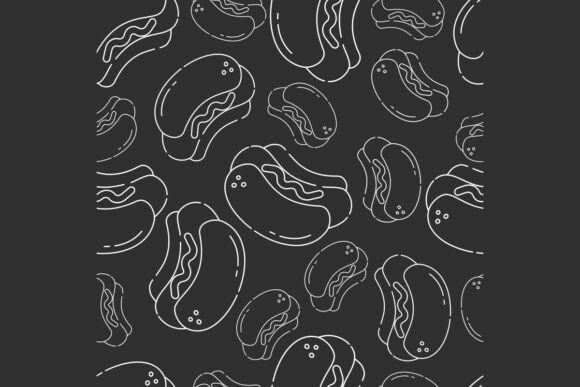 Black and White Seamless Pattern Hot Dog Review