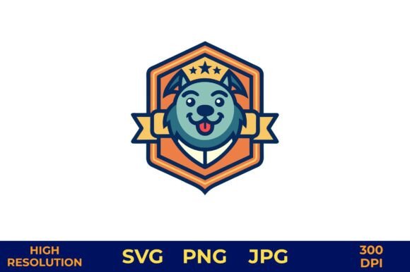 Cartoon Dog Badge in Vibrant Vector Review