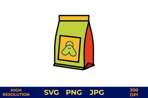 Cartoon Dog Food Bag Vector with Happy Review