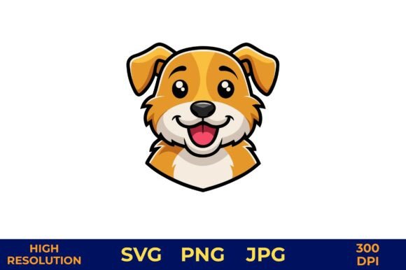Cheerful Dog Emoji Vector with Big Smile