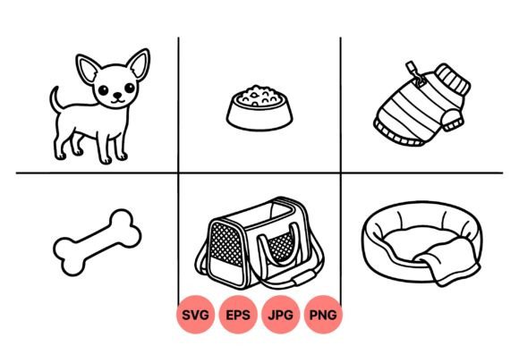 Cute Chihuahua Pet Essentials Svg