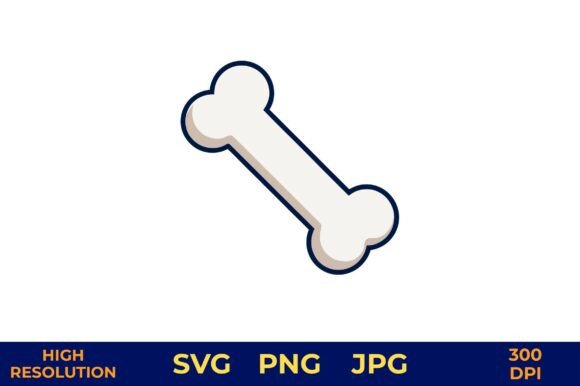 Dog Bone Vector in Solid Outline Style