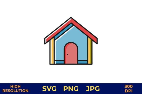 Dog House Vector Design in Bold Colors
