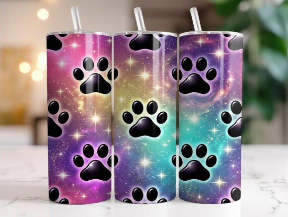 Dog Paw Print Pet Lover Tumbler Wrap PNG Review