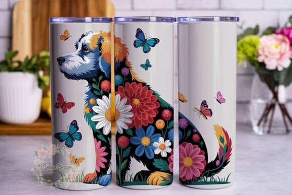 Floral Dog Colorful Flowers 20oz Tumbler Design Review