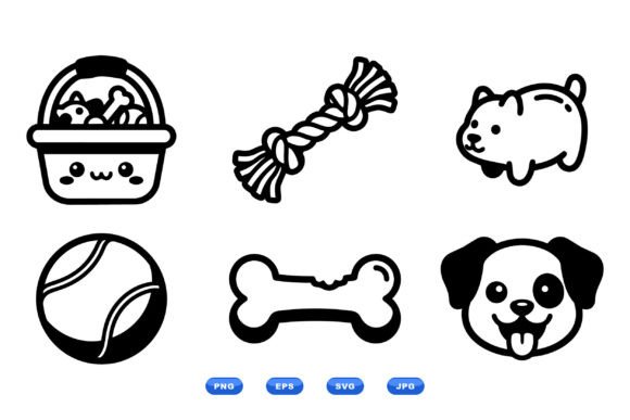 Kawaii Dog Toy Clipart Icons Review