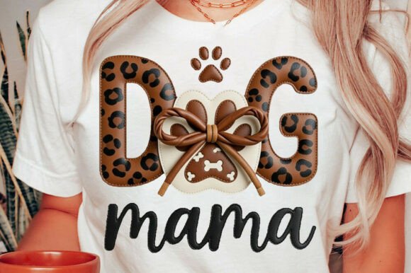 Leather Leopard Dog Mama Paw Embroidery Design Review