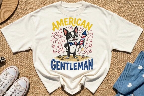 Patriotic Summer Boston Terrier Dog PNG Review