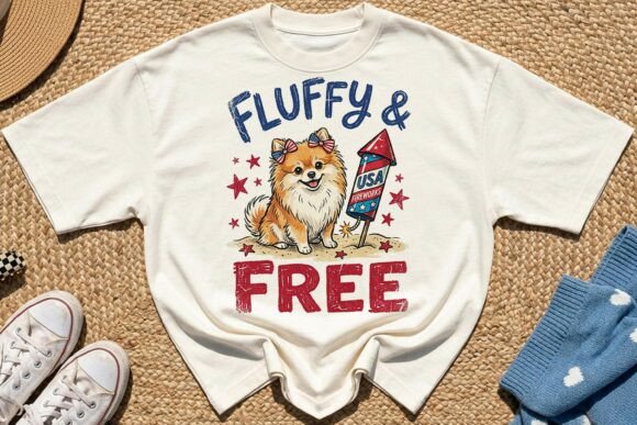 Patriotic Summer Pomeranian Dog PNG Review
