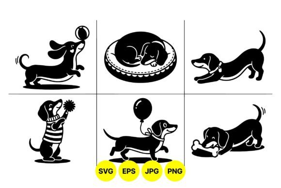 Playful Dachshund Dog Silhouettes Review