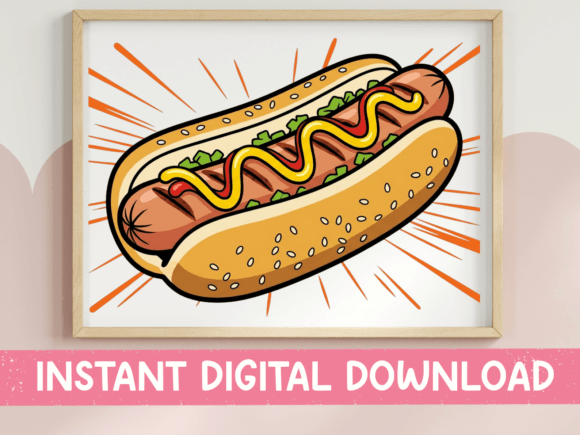 Pop Art Hot Dog Cartoon Print Review