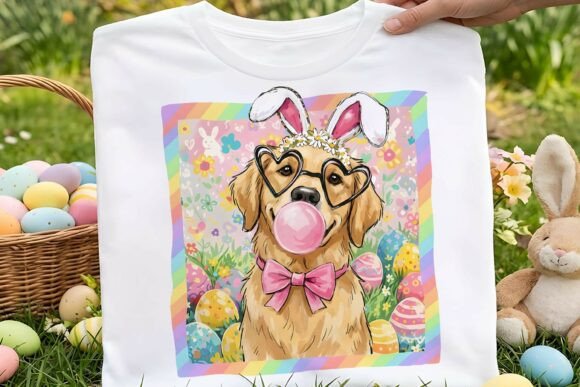 Preppy Easter Golden Retriever Dog Design Review