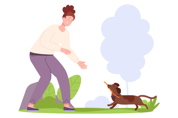 Woman Play with Dog Embroidery Design Review